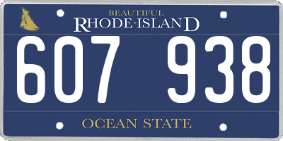 RI license plate 607938