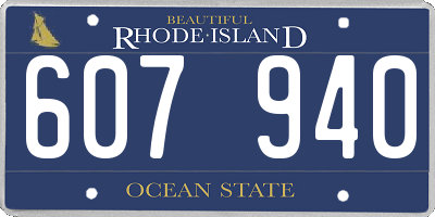 RI license plate 607940