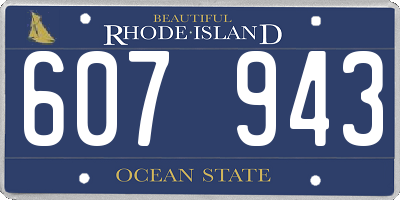 RI license plate 607943