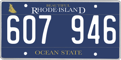 RI license plate 607946