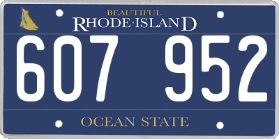 RI license plate 607952