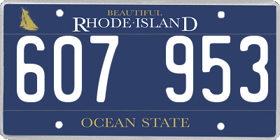 RI license plate 607953
