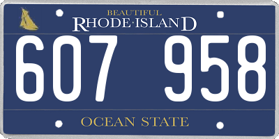 RI license plate 607958