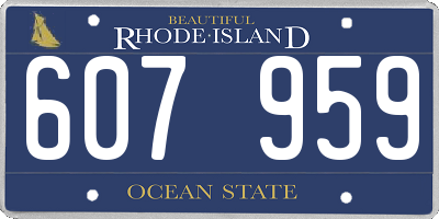 RI license plate 607959
