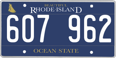 RI license plate 607962