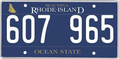 RI license plate 607965