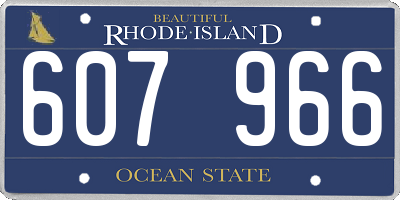 RI license plate 607966