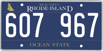 RI license plate 607967