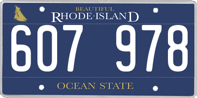RI license plate 607978