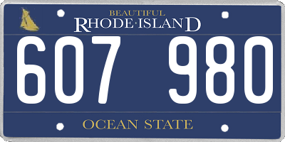 RI license plate 607980