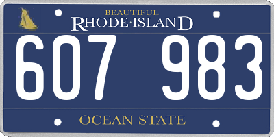 RI license plate 607983