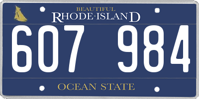 RI license plate 607984