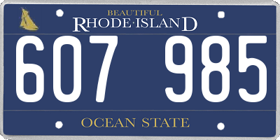 RI license plate 607985