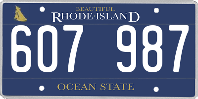 RI license plate 607987