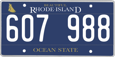 RI license plate 607988