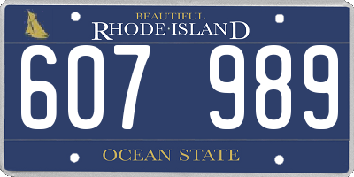 RI license plate 607989