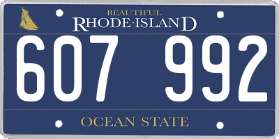 RI license plate 607992