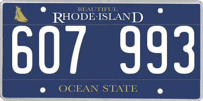RI license plate 607993