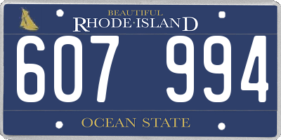 RI license plate 607994