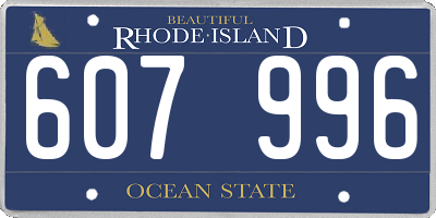 RI license plate 607996