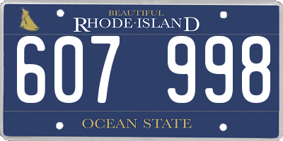 RI license plate 607998