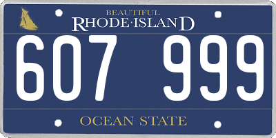 RI license plate 607999