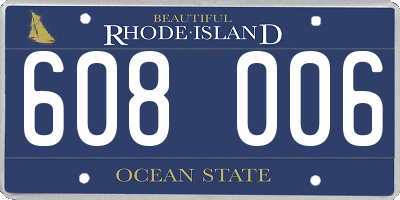 RI license plate 608006