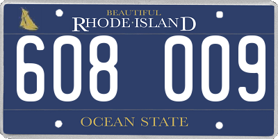 RI license plate 608009