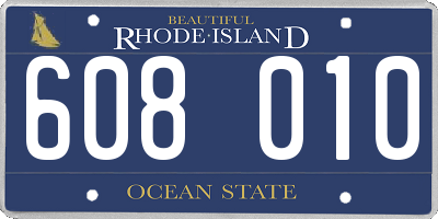 RI license plate 608010