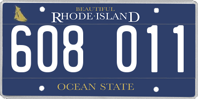 RI license plate 608011