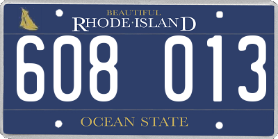 RI license plate 608013