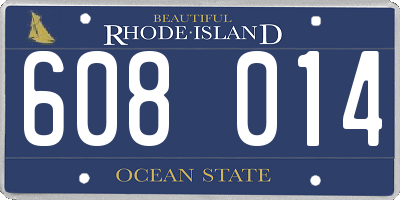 RI license plate 608014