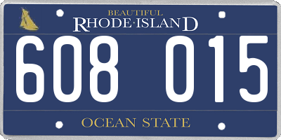 RI license plate 608015