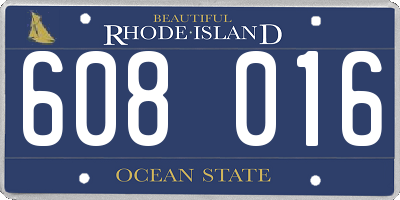 RI license plate 608016