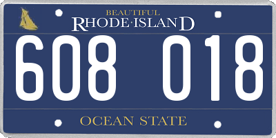 RI license plate 608018