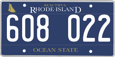 RI license plate 608022