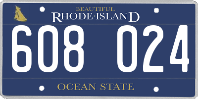 RI license plate 608024