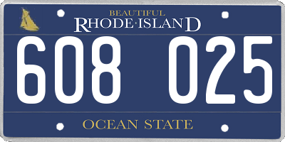 RI license plate 608025