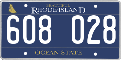 RI license plate 608028