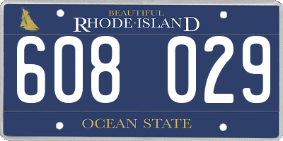 RI license plate 608029