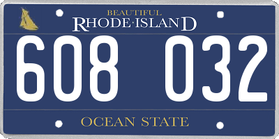 RI license plate 608032
