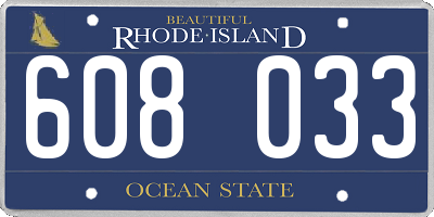 RI license plate 608033