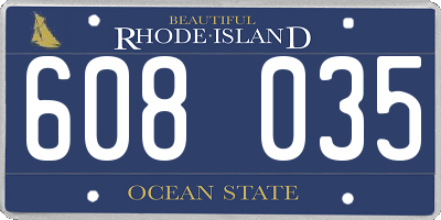 RI license plate 608035