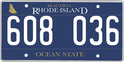 RI license plate 608036