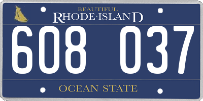 RI license plate 608037