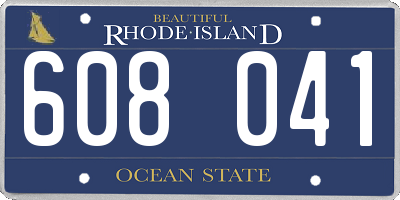 RI license plate 608041