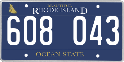 RI license plate 608043