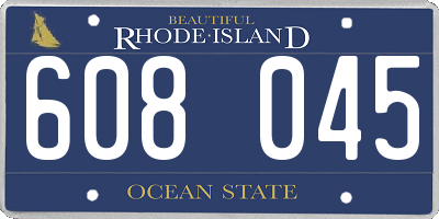 RI license plate 608045
