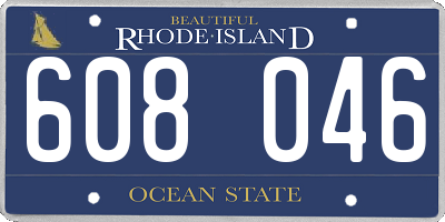 RI license plate 608046