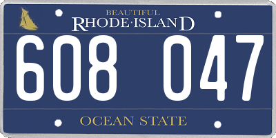 RI license plate 608047